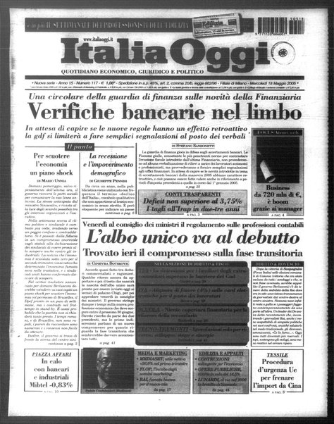 Italia oggi : quotidiano di economia finanza e politica